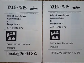 Modulex, Valg-avis 1984-86.