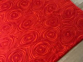 Plaid i orangerød med cirkler, RETRO