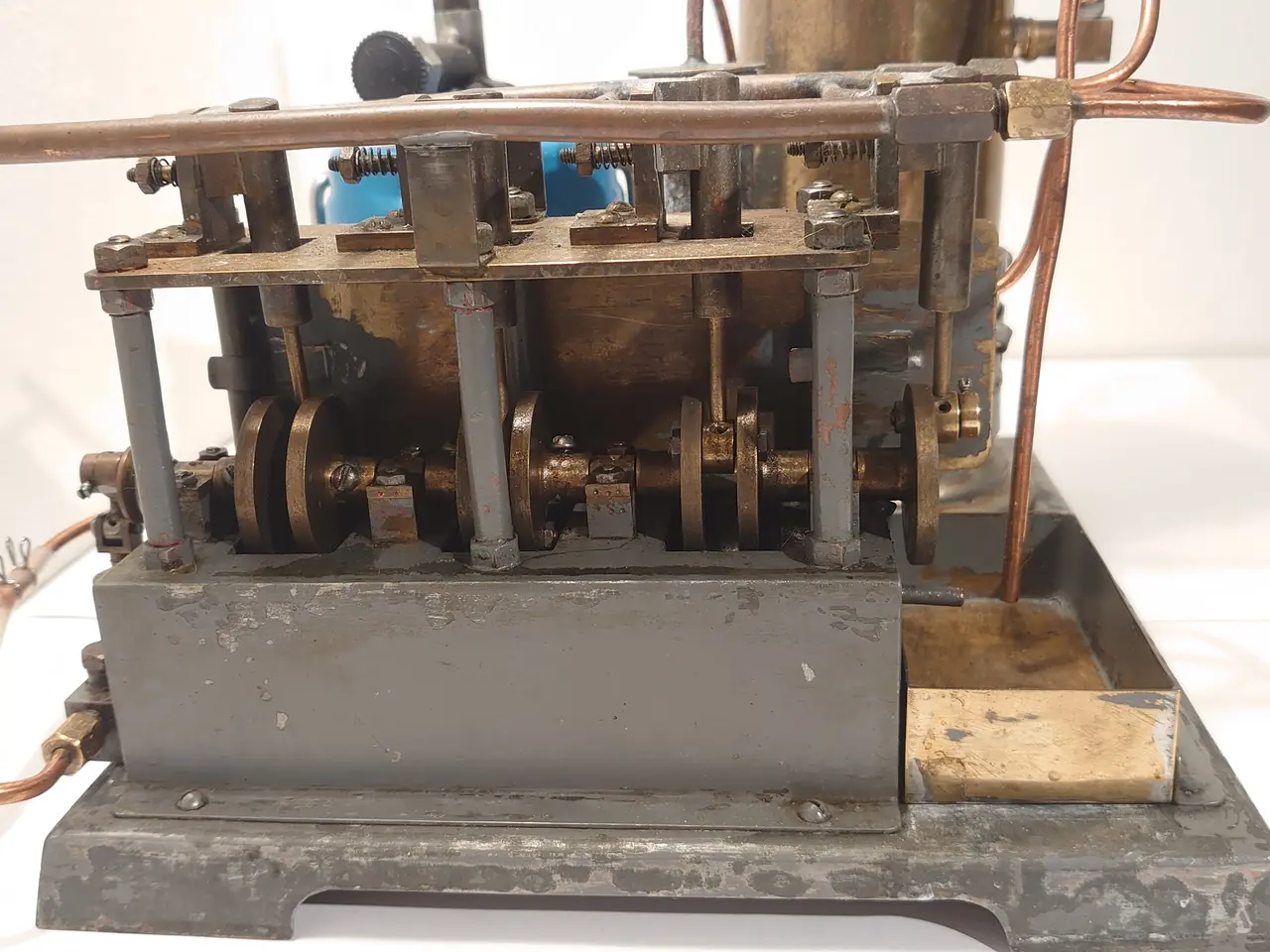 Billede 3 - Unik stor 4 cylindret dampmaskine i messing.