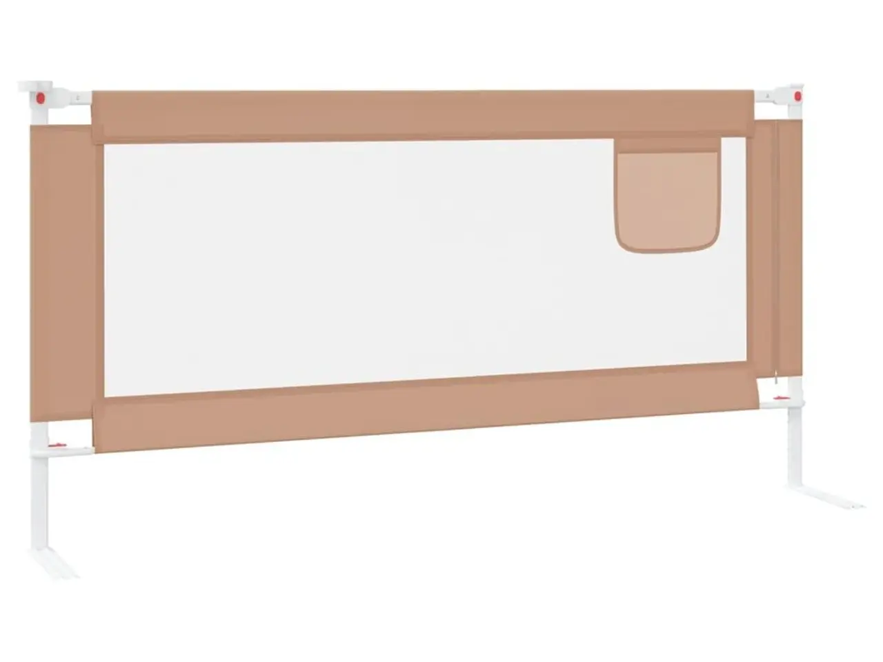 Billede 4 - Sengehest til børneseng 180×25 cm - stof, gråbrun, højdejusterbar