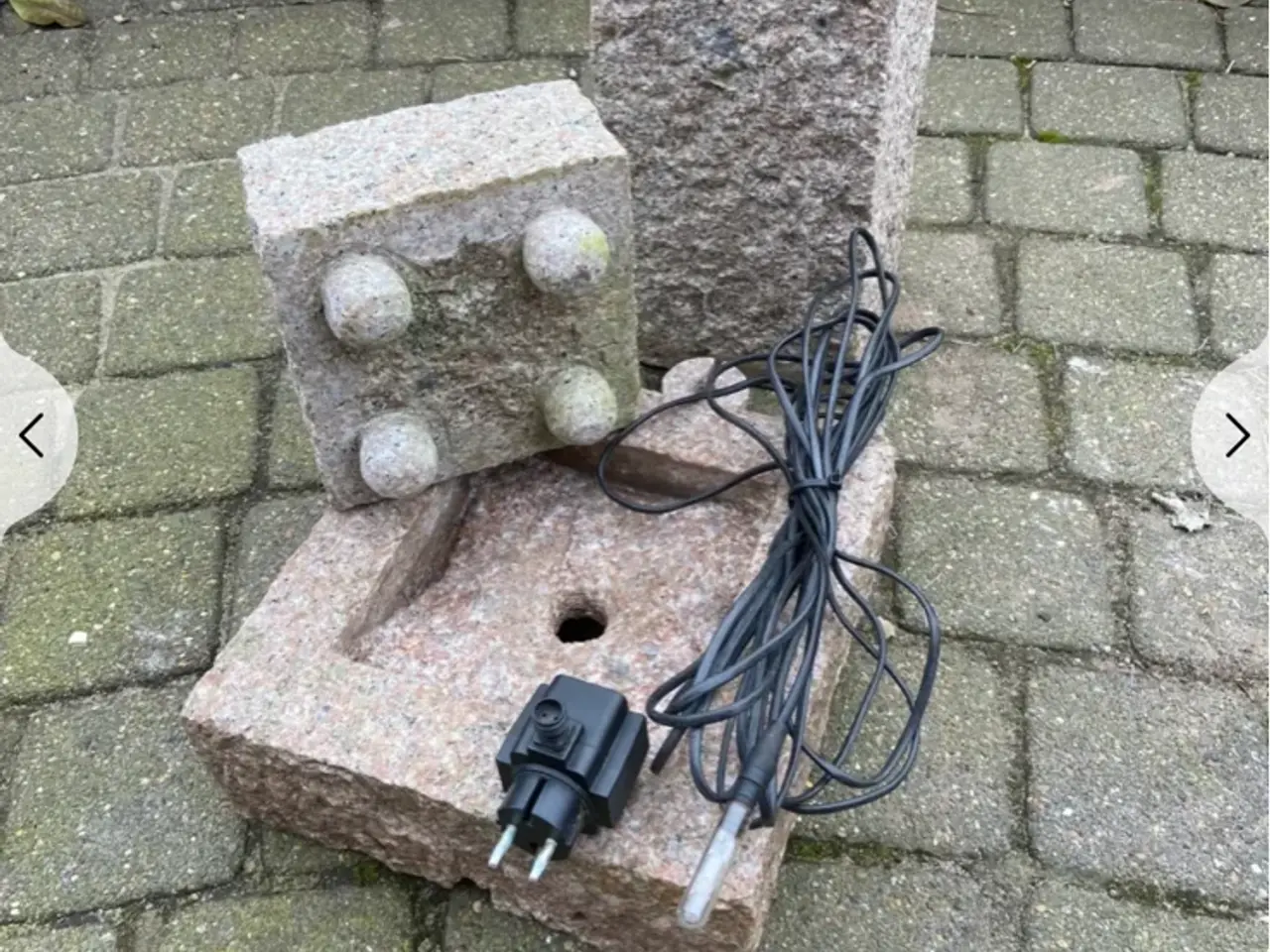 Billede 2 - Flot granit havelampe