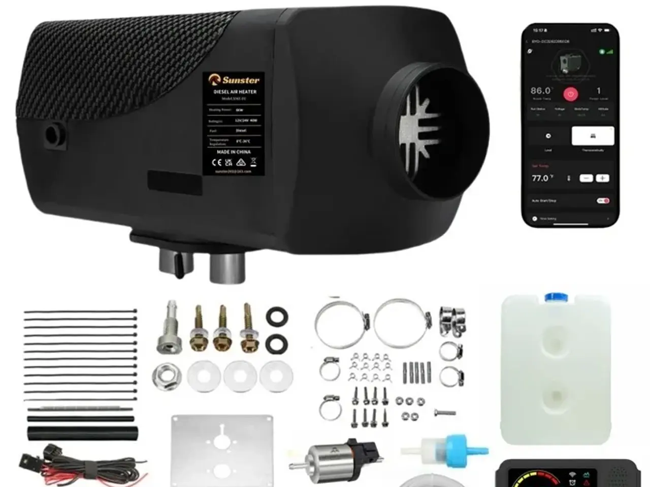 Billede 2 - Sunster Dieselfyr 2kW 12/24V med Bluetooth