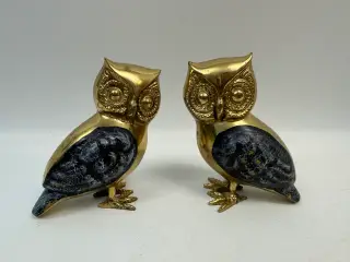 Flotte ugle figurer i messing
