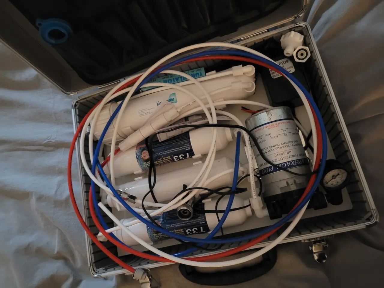 Billede 2 - Mobilt RO-vandfilter i alu-kuffert – komplet setup