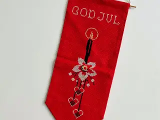 Broderet klokkestreng, rød