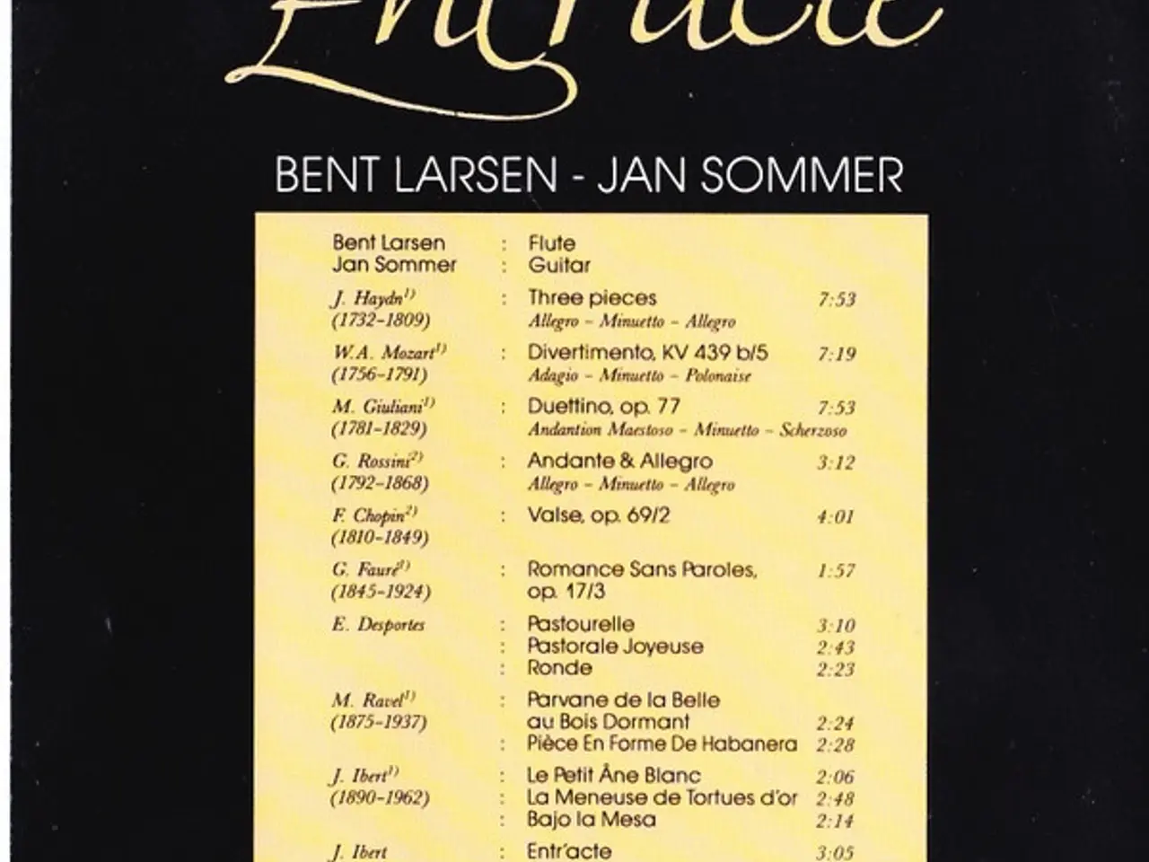 Billede 10 - Bent Larsen, Jan Sommer – Entr'acte – CD
