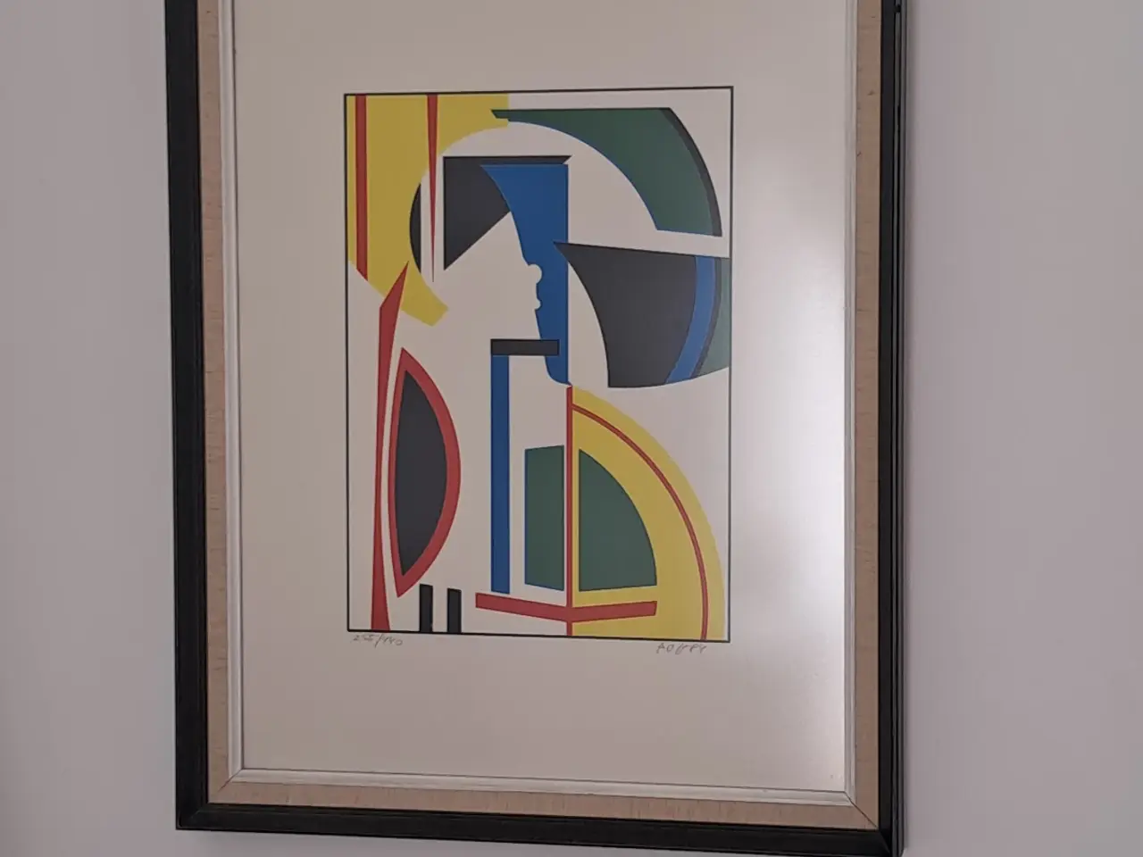 Billede 5 - Farverigt grafisk kunsttryk med sort ramme