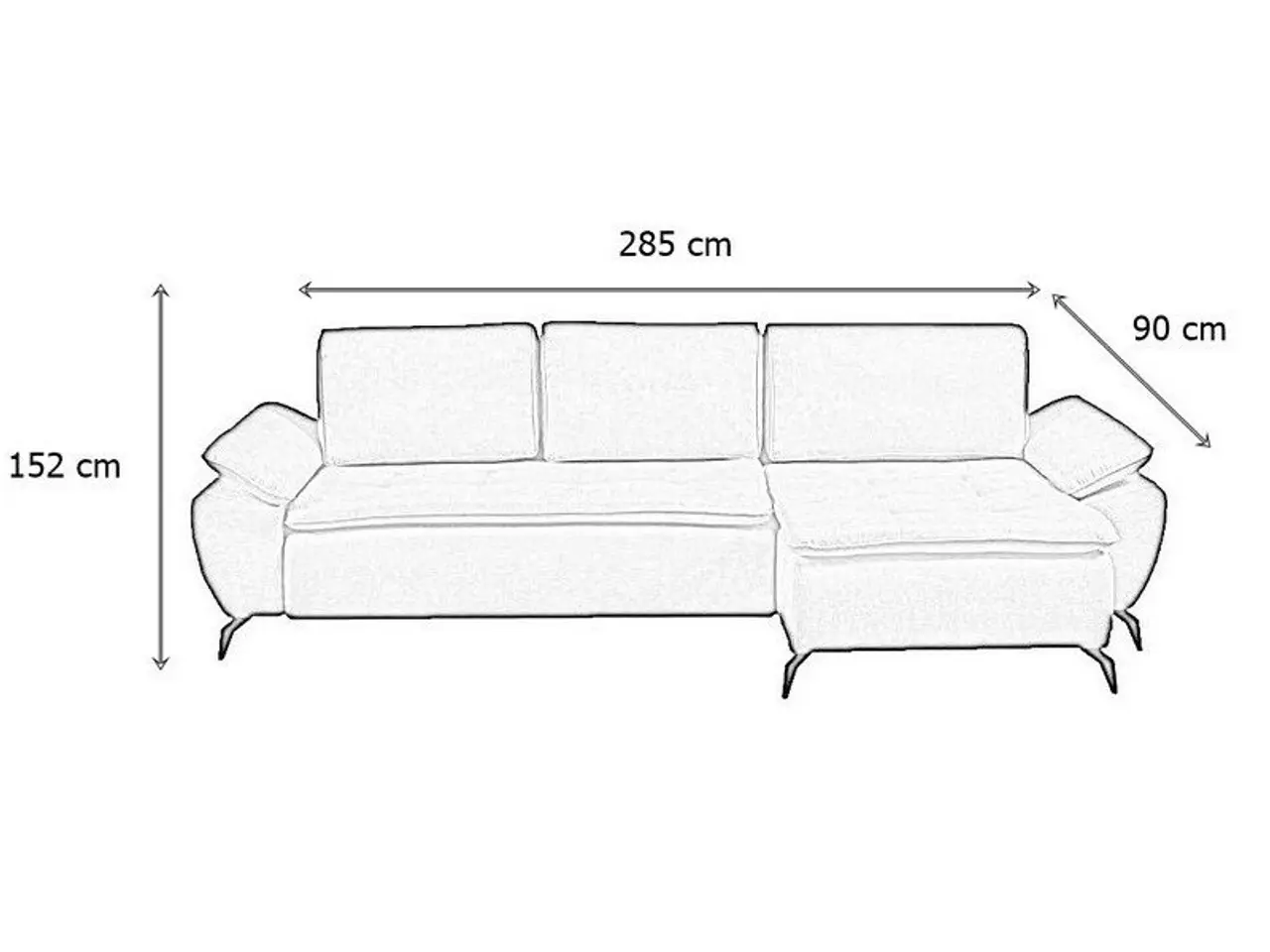 Billede 5 - Aspen Chaiselong sovesofa - Vendbar