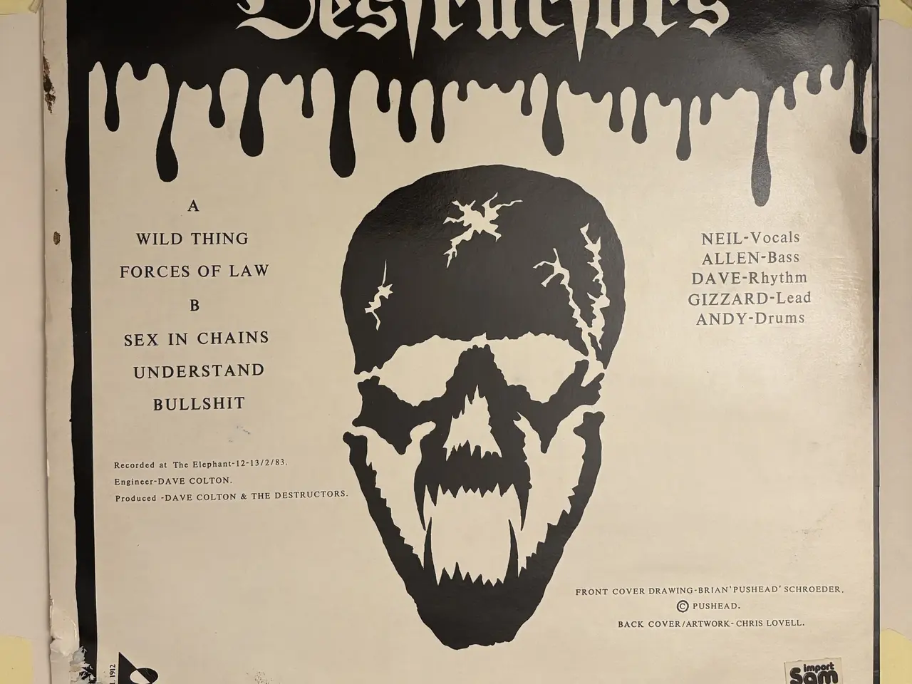 Billede 2 - Destructors – Wild Thing LP / 12" EP 1983 UK82