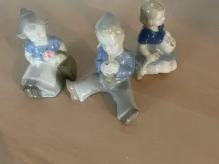 Tre små flotte porcelænsfigurer
