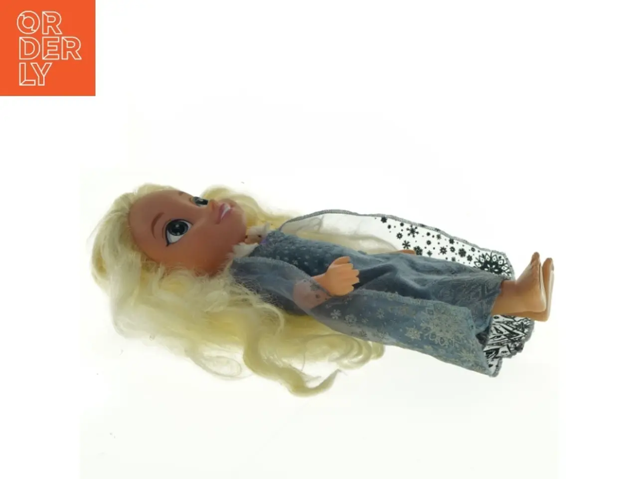 Billede 4 - Elsa Dukke med langt lyst hår og kjole (str. 34 cm)