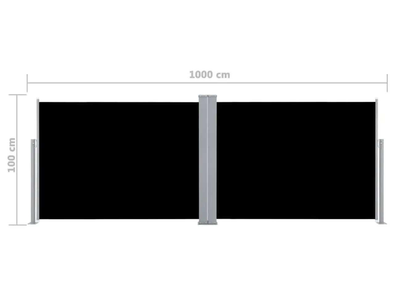 Billede 12 - Sammenrullelig sidemarkise 100 × 1.000 cm - sort