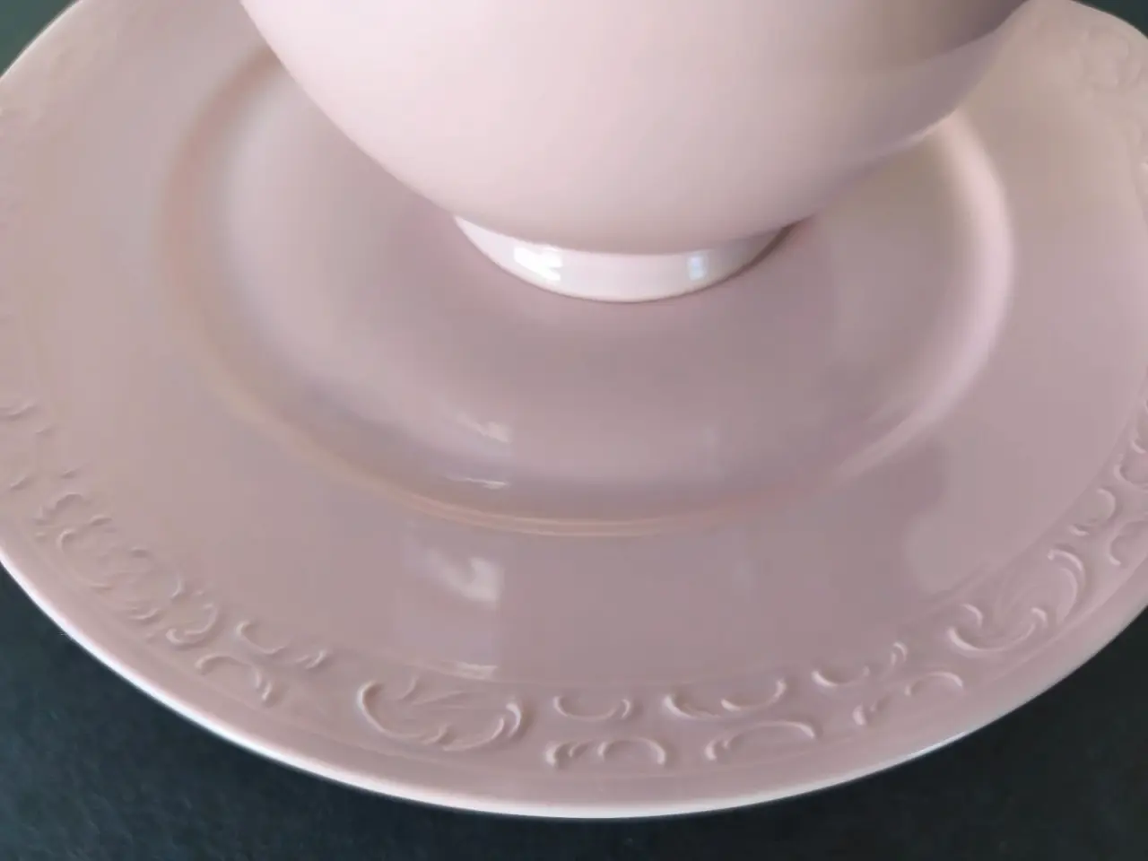 Billede 4 - Lyserød kaffekande og kagefad