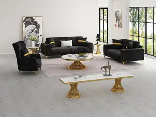 Frankfurt sofasæt 1+2+3 Sort velour OUTLET Fredericia