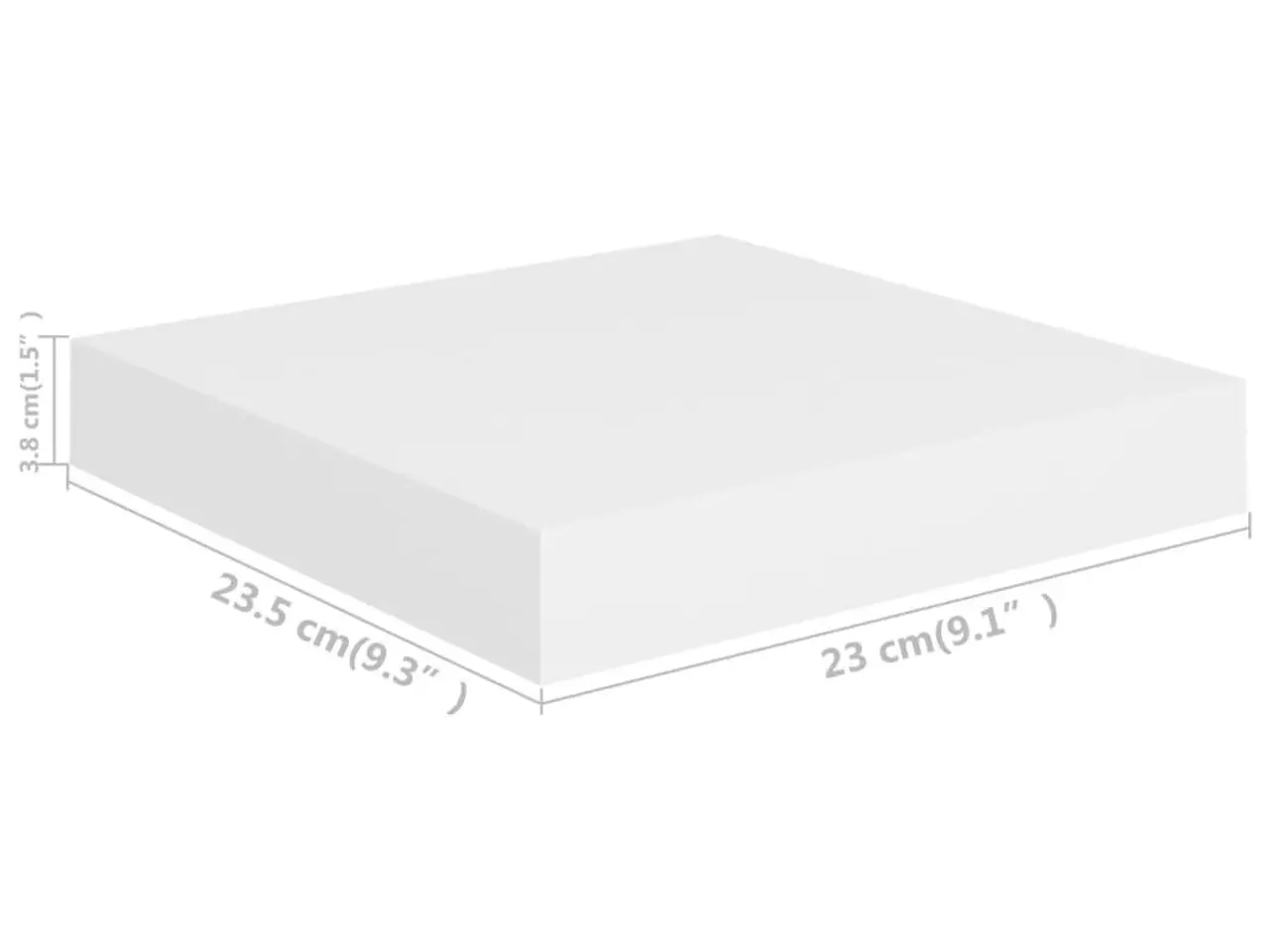Billede 8 - Væghylder - 2 stk. 23 × 23,5 × 3,8 cm i hvid MDF
