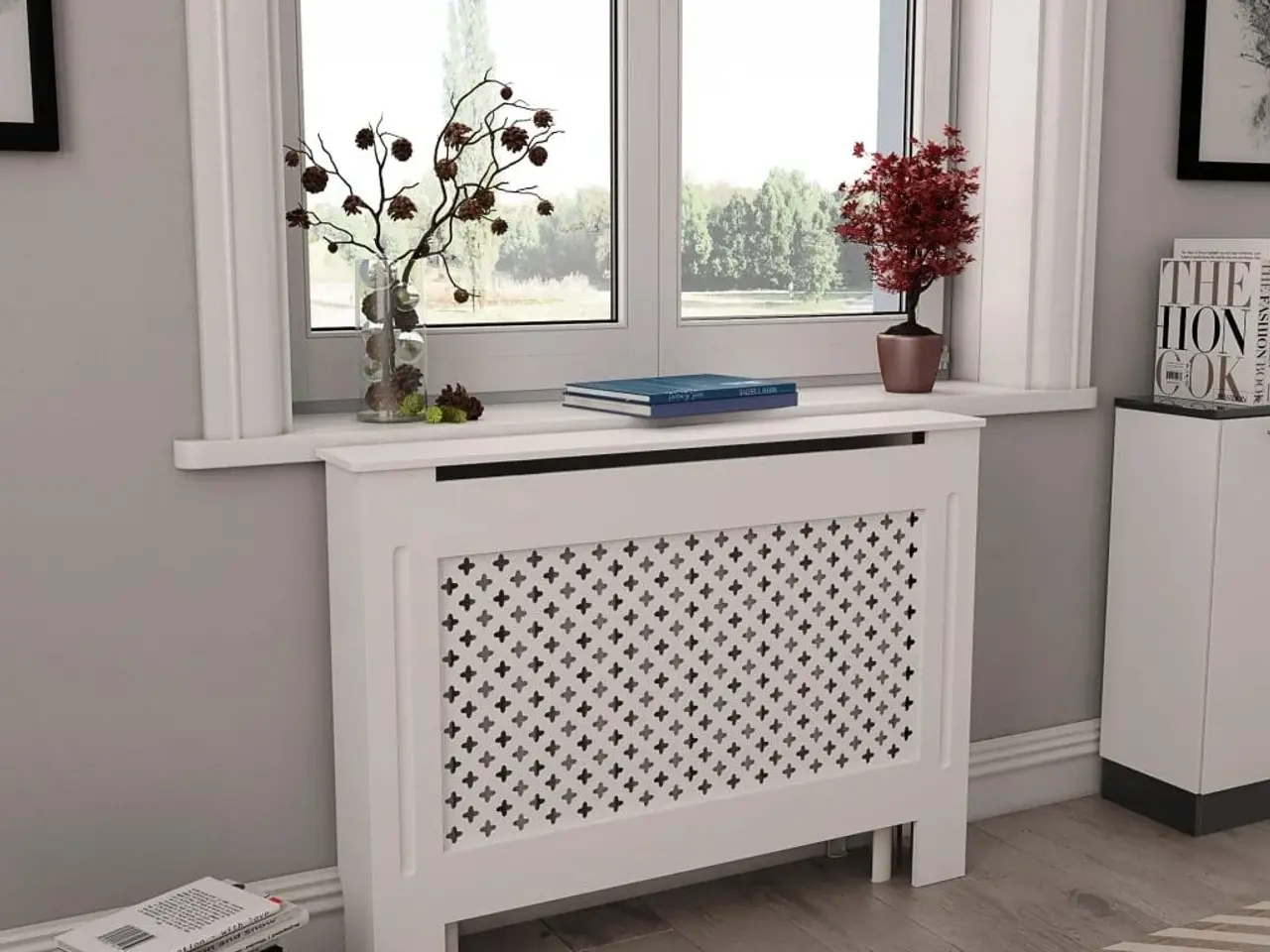Billede 1 - Radiatorskjuler i MDF - 112 × 19 × 81,5 cm, hvid