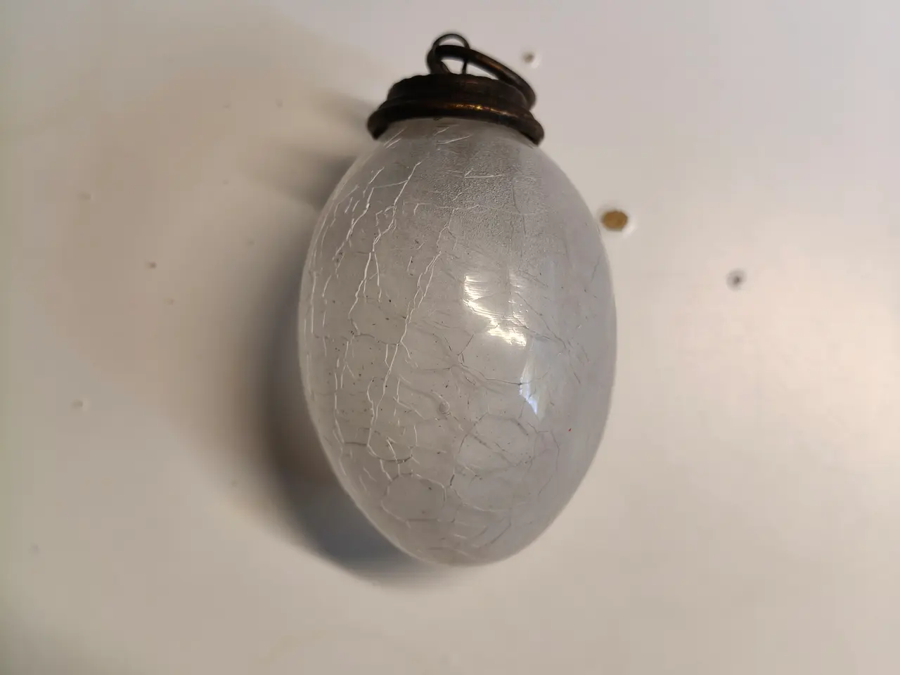 Billede 1 - Gammel krakeleret glas julekugle