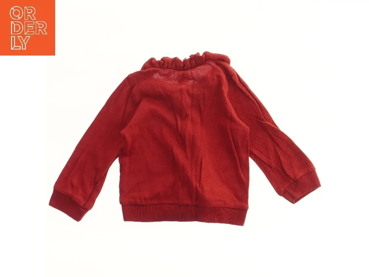 Billede 2 - Rød cardigan med flæsedetaljer fra H&M (str. 74)