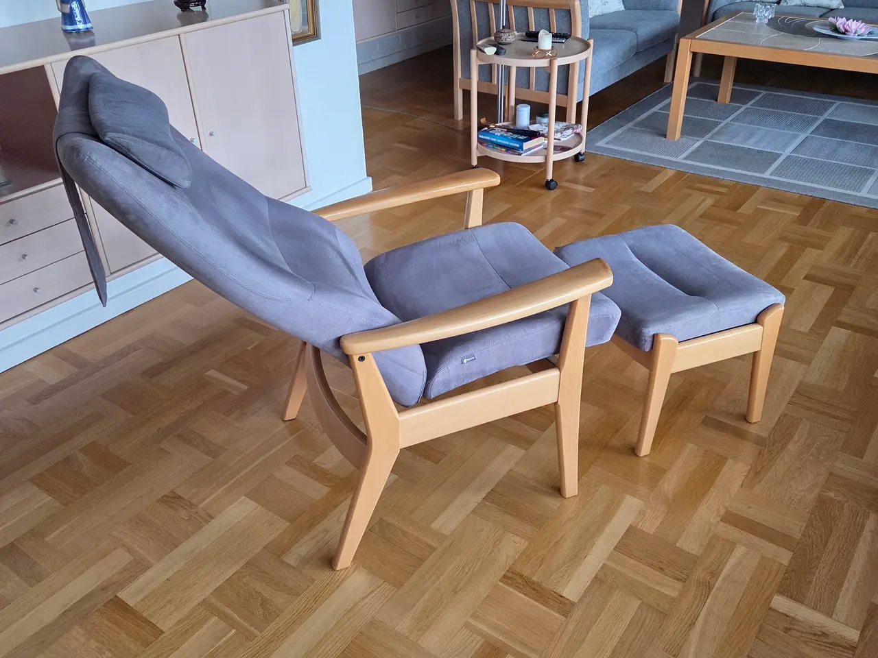 Billede 3 - Grå Stressless lænestol fra Farstrup
