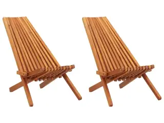 Foldbare udendørs loungestole 2 stk. massivt akacietræ