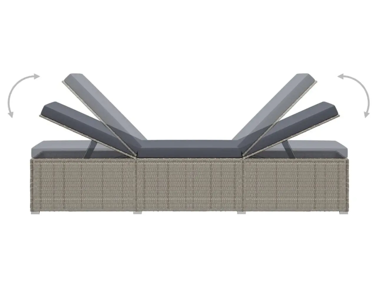 Billede 7 - Liggestol med hynde polyrattan grå