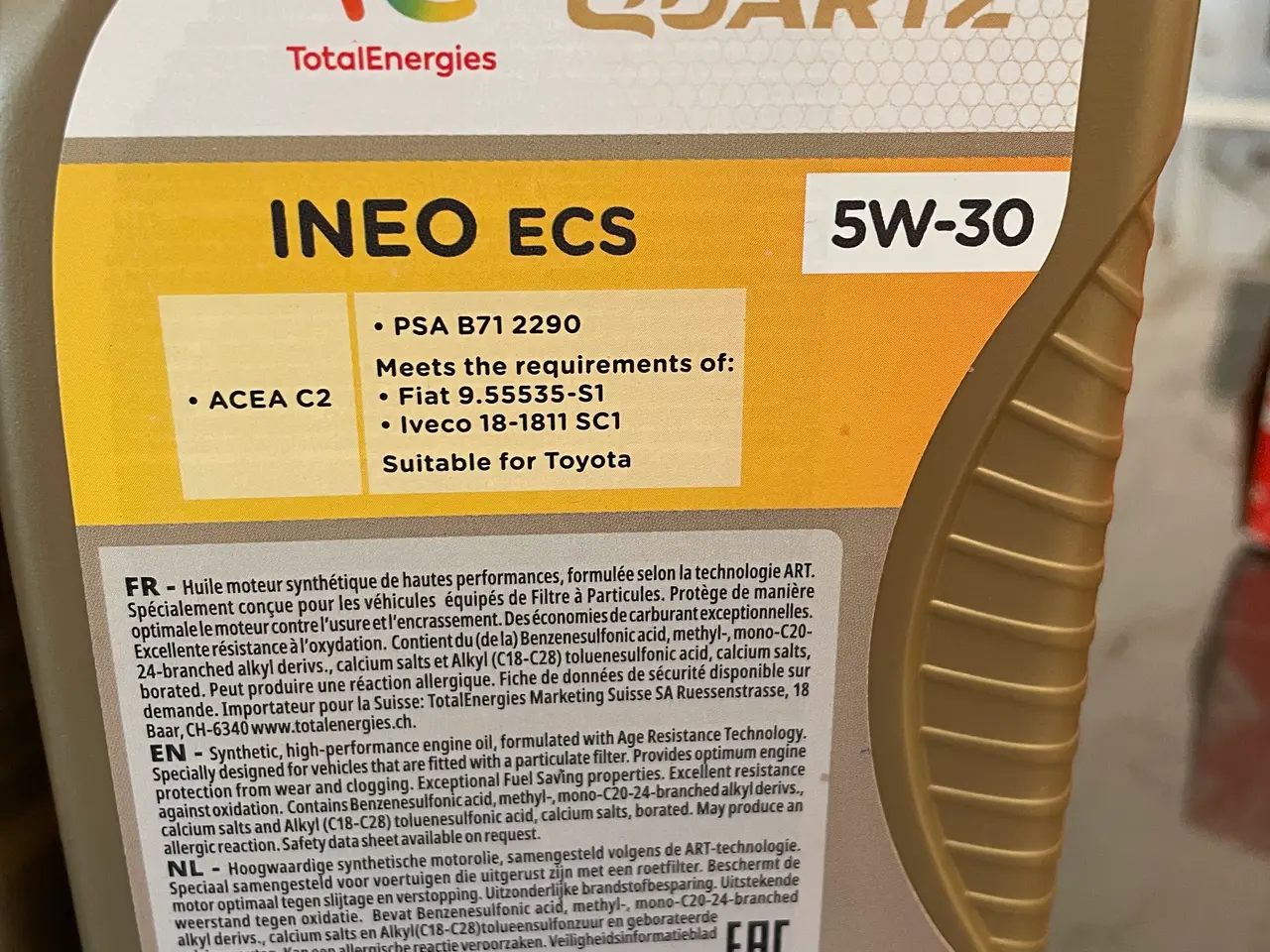 Billede 1 - Motorolie TotalEnergies Quartz INEO ECS 5W-30