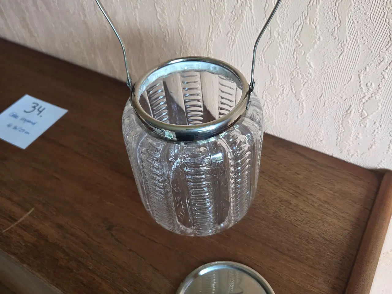 Billede 3 - Glas isspand med metal låg og hank