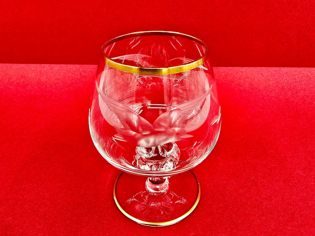 Billede 1 - Mågeglas Cognacglas Med Guldkant