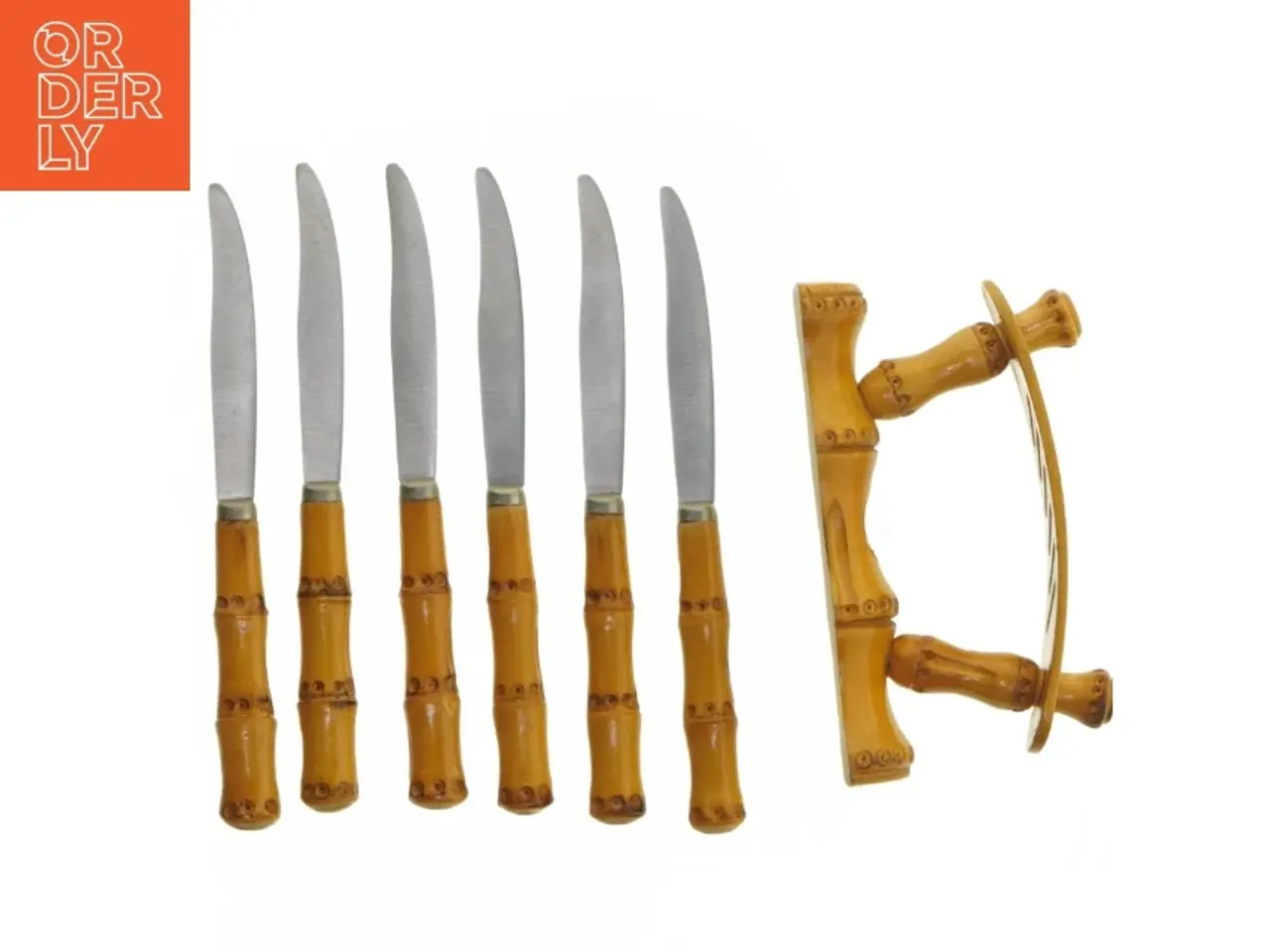 Billede 1 - Sæt med bambusknive og holder (str. 17 cm)