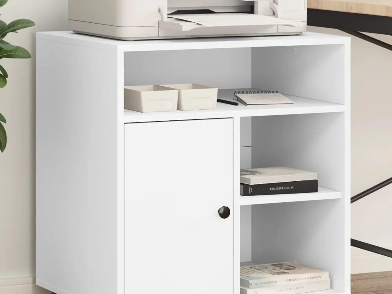 Billede 1 - Printerstativ med hjul - 60 × 50 × 67 cm, hvid