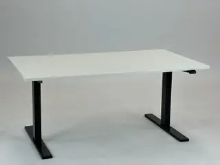 Linak Hæve/sænkebord – Hvid Sort Stel 140x80 cm