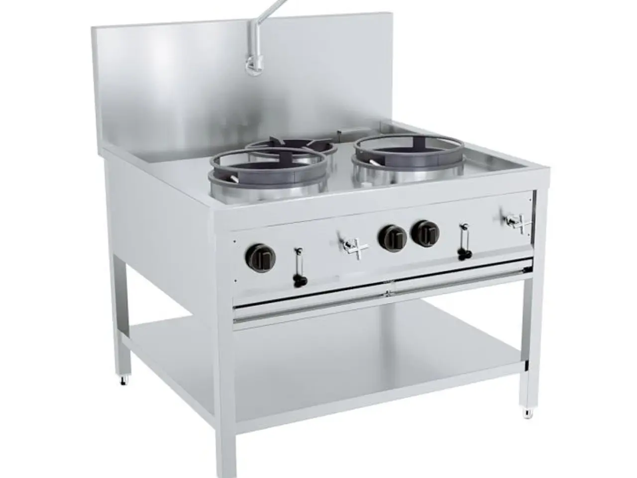 Billede 1 -  Wok komfur – gas – 2x 17 kW + 1x 9 kW