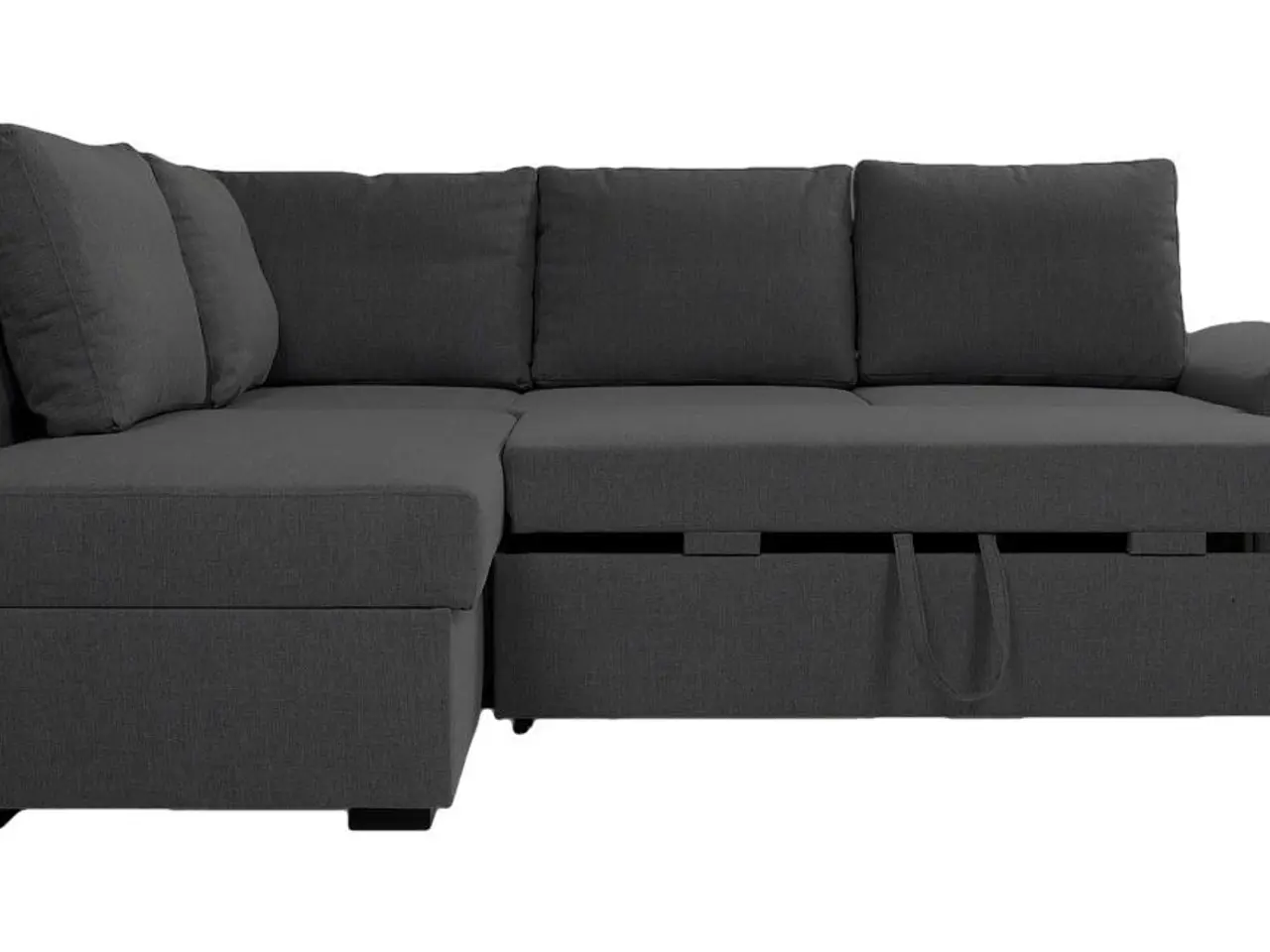 Billede 2 - Canapé Deluxe venstrevendt hjørnesovesofa - open-end, grå med sengeudtræk og opbevaring