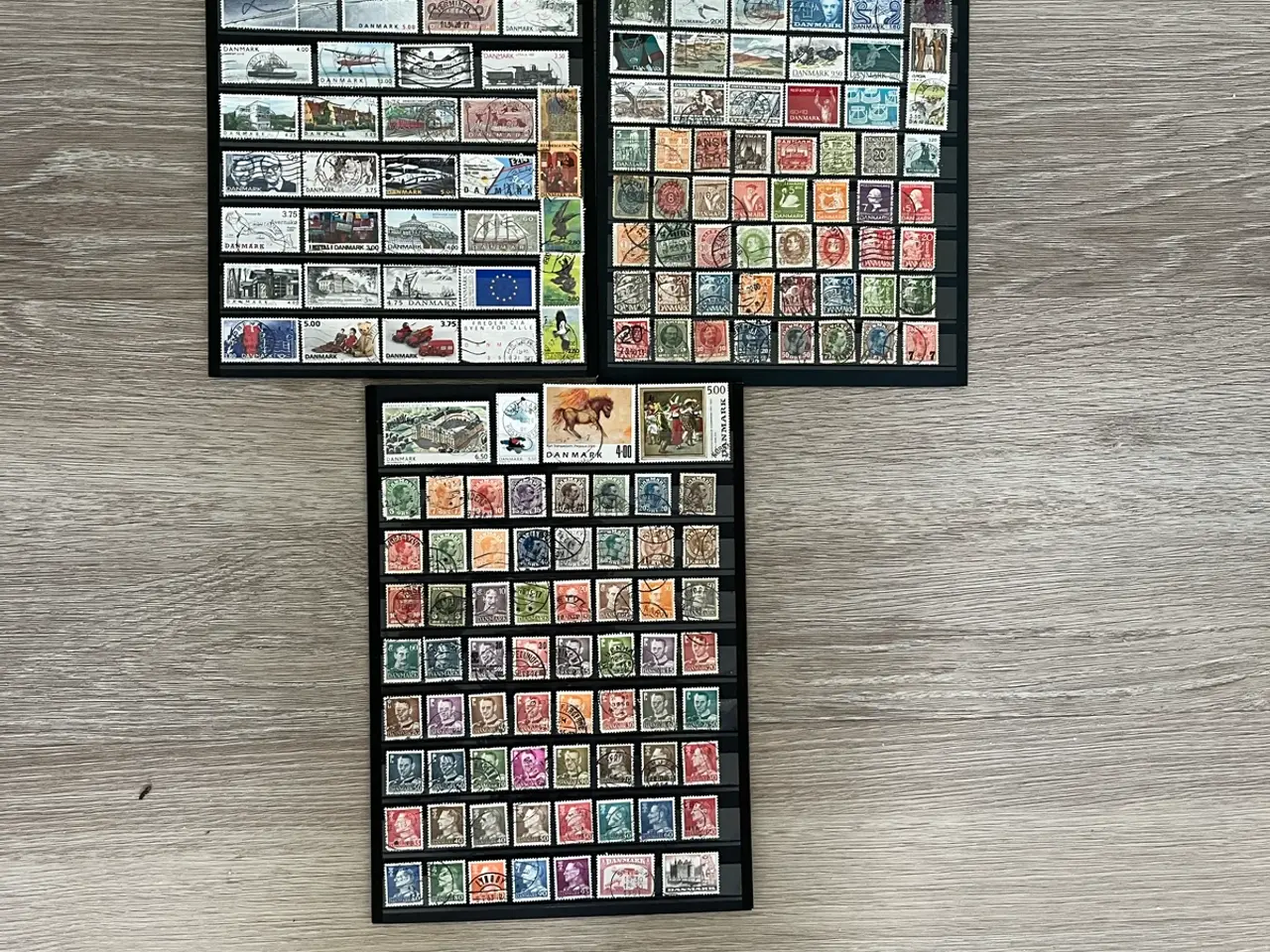 Billede 1 - 830 stk Danske frim.,4-blok,arkrester, sam.tryk