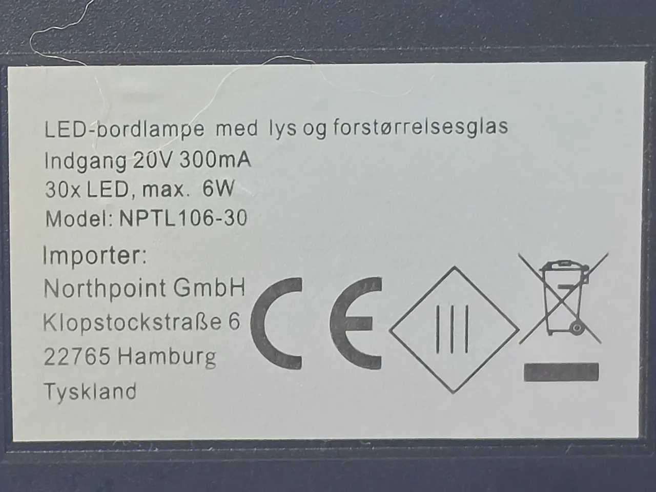 Billede 3 - LED-bordlampe med forstørrelsesglas og fleksibel arm, sort