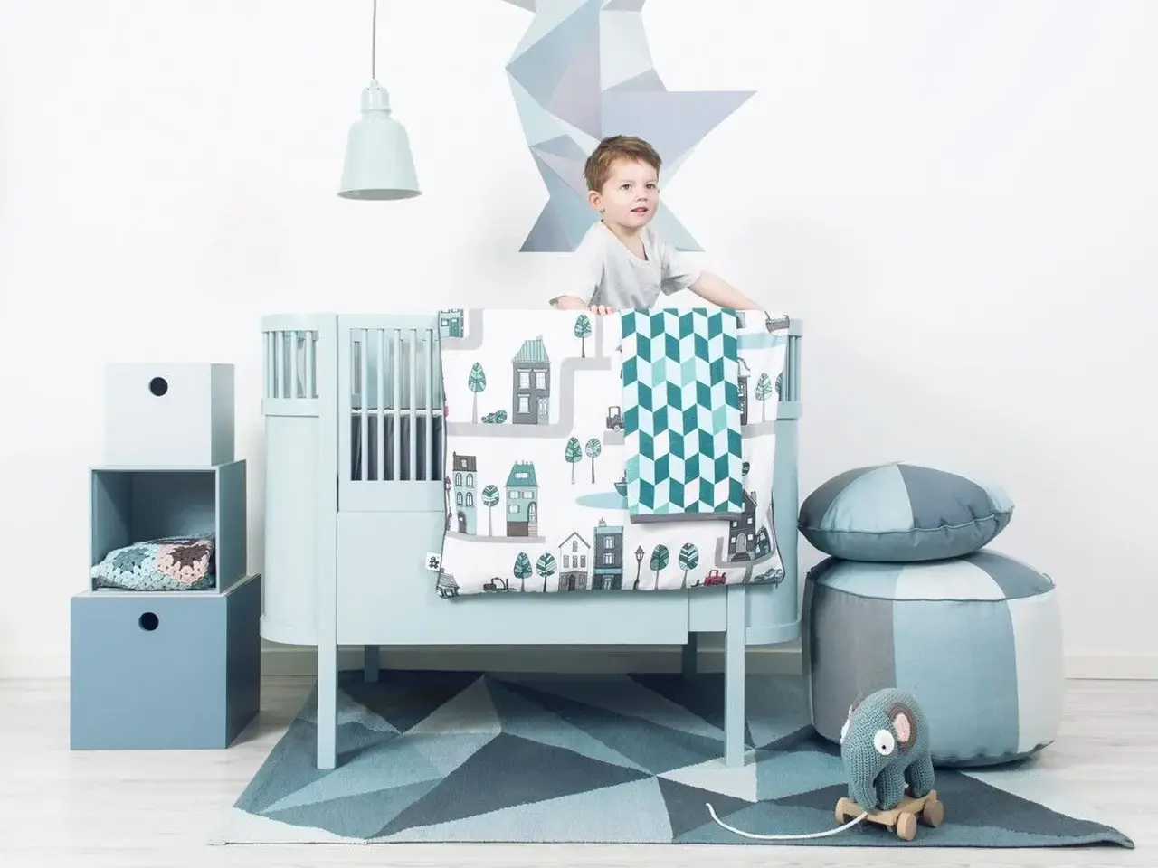 Billede 4 - NY! SEBRA loftlampe XL i pastel blå
