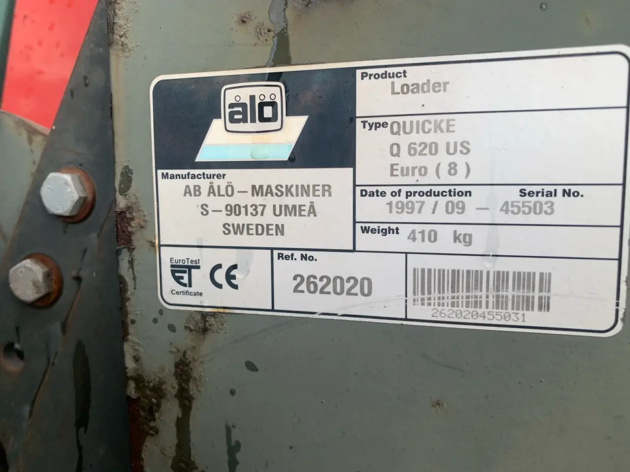 Billede 4 - Ålø/Quicke 620 frontlæsser, Euro beslag.