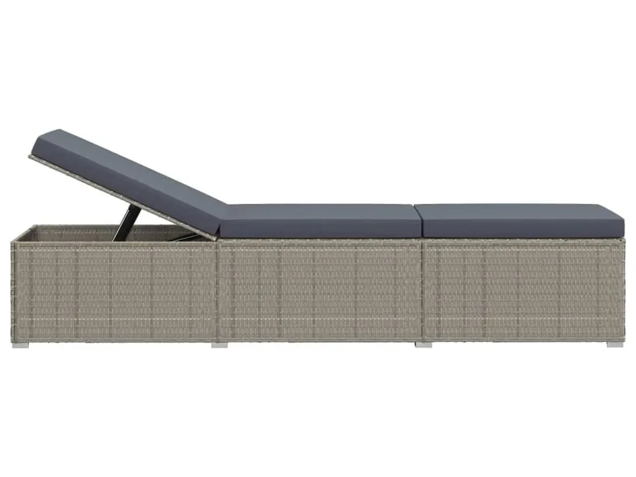 Billede 5 - Liggestol med hynde polyrattan grå