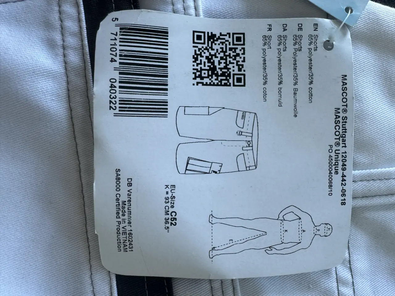 Billede 3 - Mascot Hvide arbejdsshorts