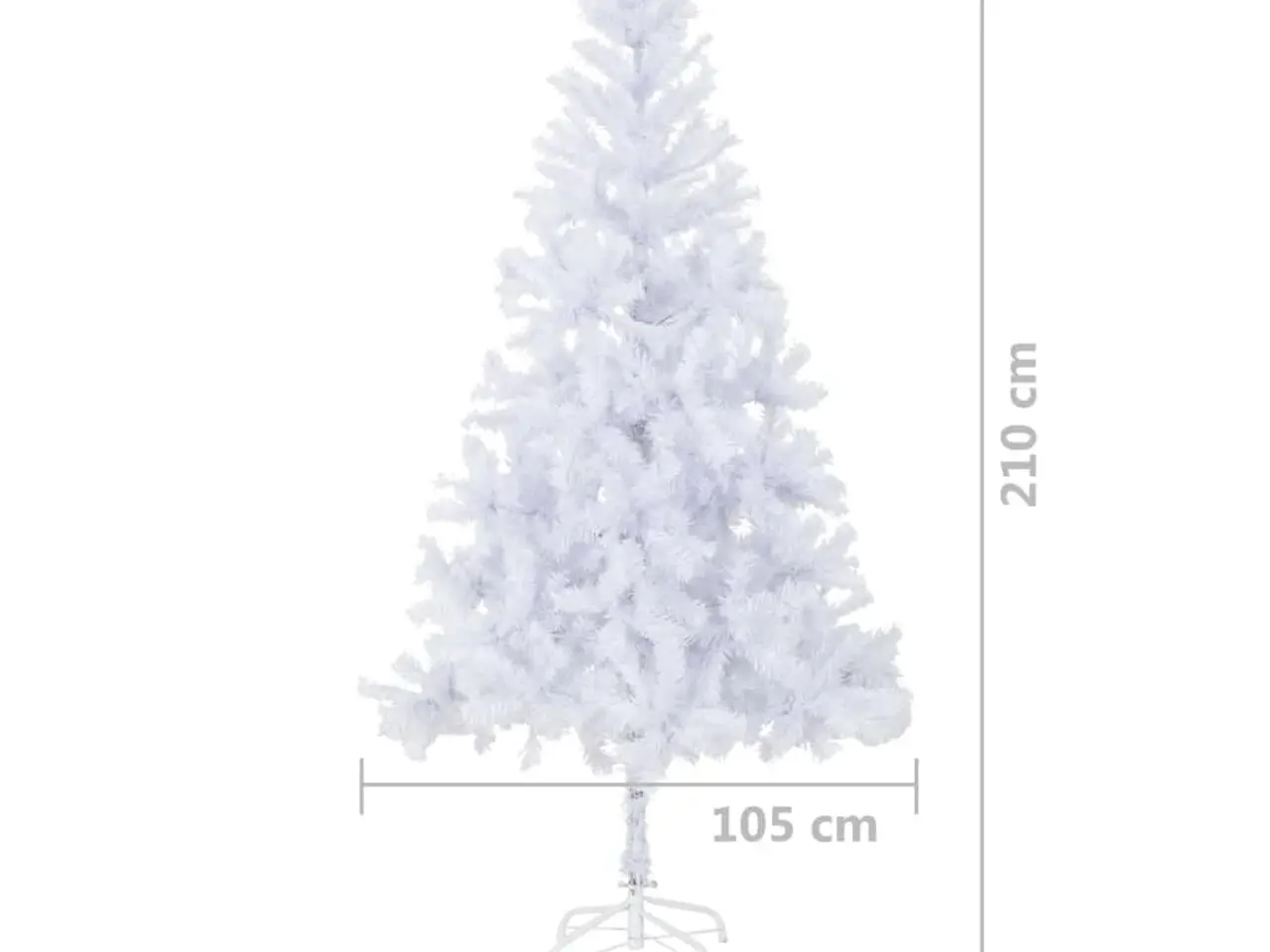 Billede 8 - Kunstigt juletræ 210 cm - hvid med 910 grene og ståltræsfod