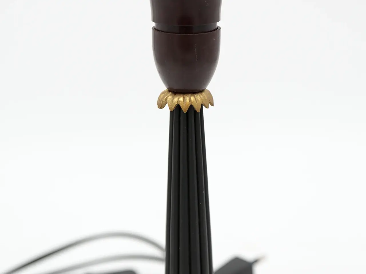 Billede 6 - Sort bordlampe m. guld treben, ca. 1940–60