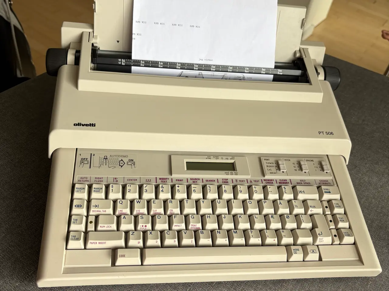 Billede 1 - Olivetti PT-506 elektronisk skrivemaskine