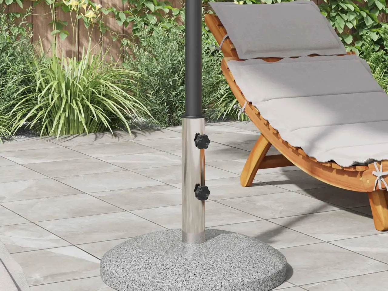 Billede 1 - Parasolfodrør i rustfrit stål 30 cm til parasolstang 40-50 mm