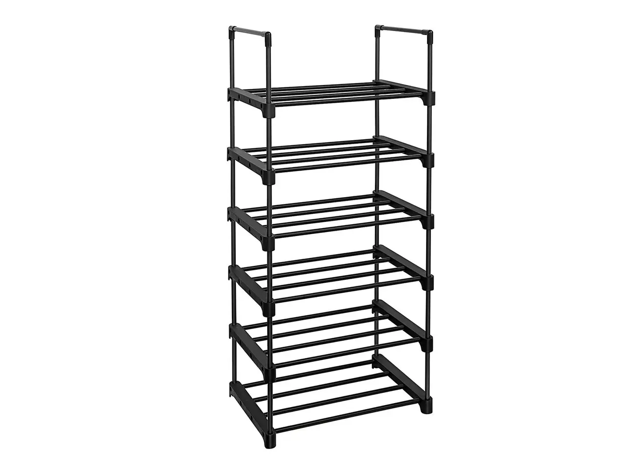 Billede 1 - Skostativ 6 niveauer jern, justerbart, pladsbesparende, 45 × 30 × 106 cm, sort