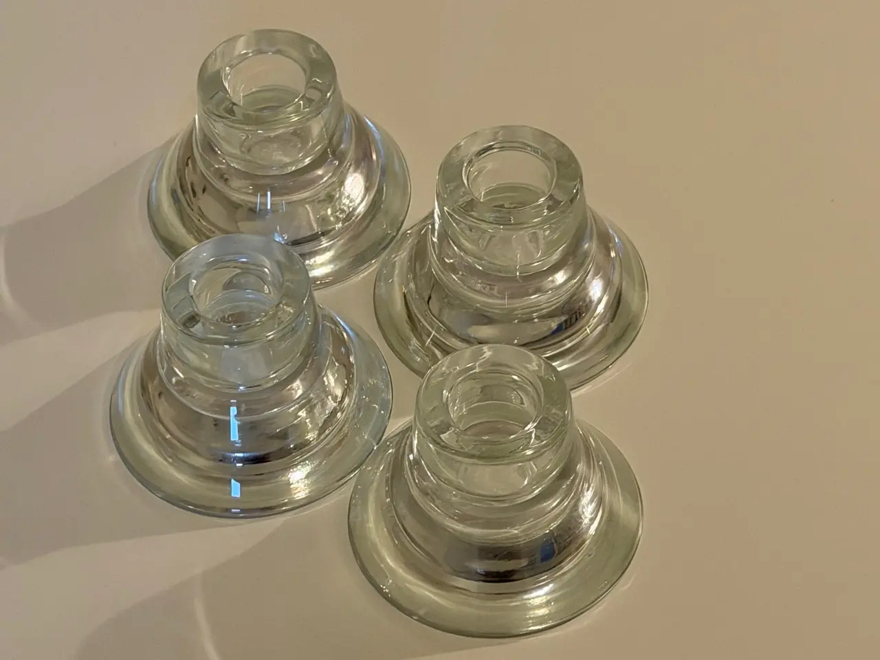 Billede 2 - Lysestager for almindelige lys, glas, 4 stk.
