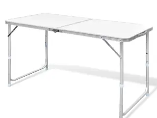 Sammenklappeligt campingbord justérbart aluminium 120 x 60 cm