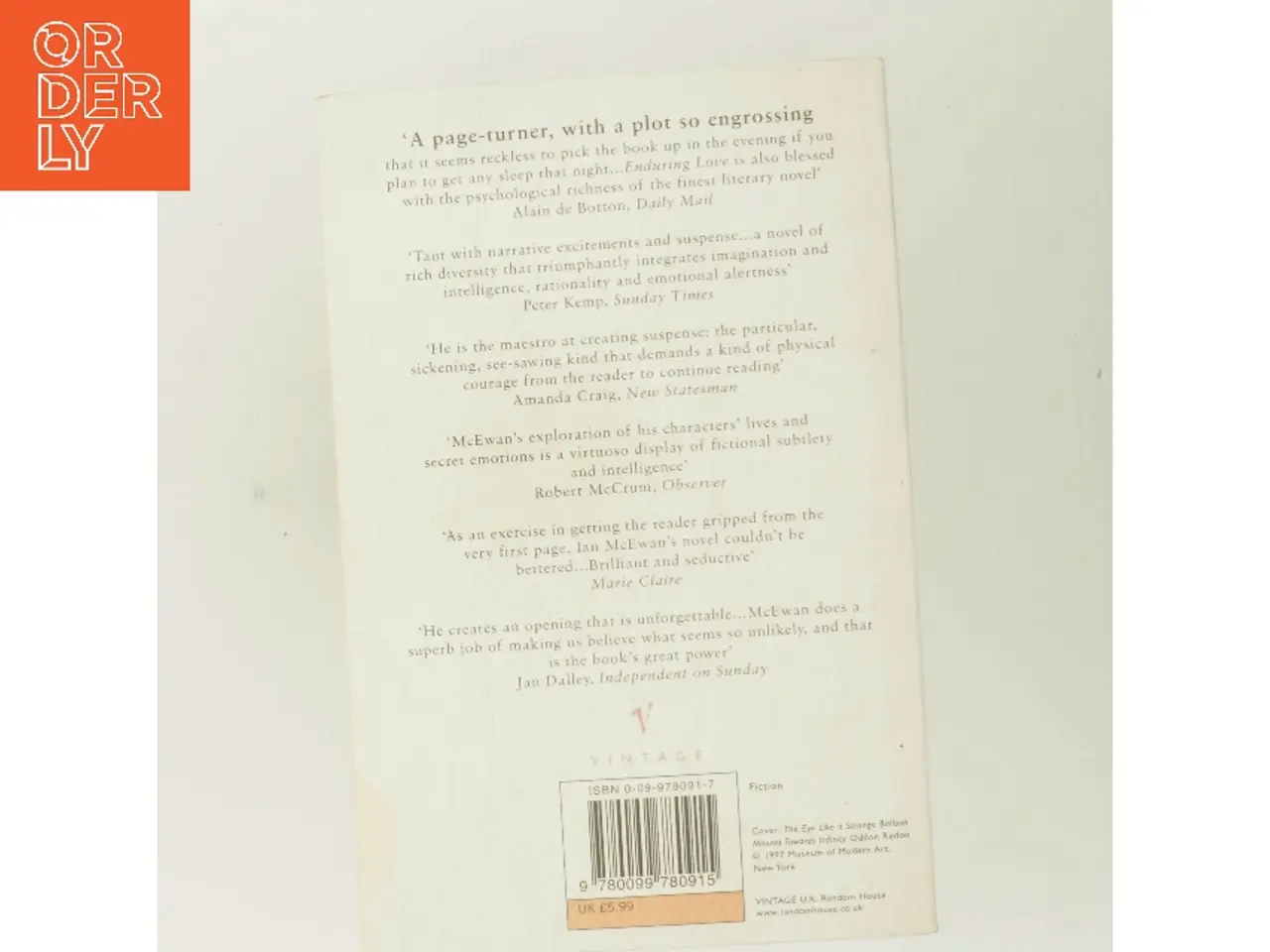 Billede 3 - Enduring Love af Ian McEwan (Bog)