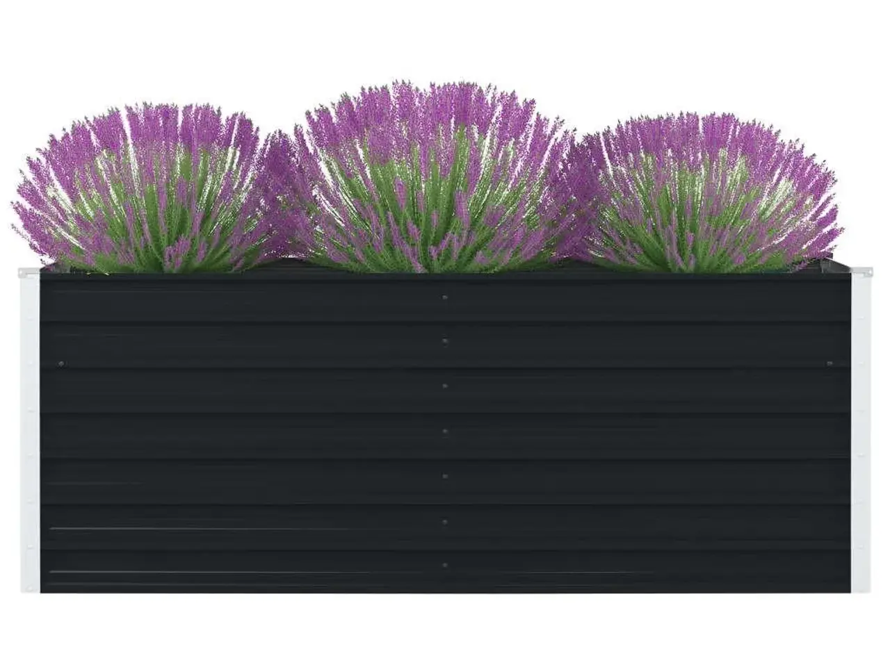 Billede 1 - Hævet blomsterbed i galvaniseret stål - 160 x 80 x 45 cm, antracitgrå