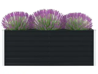 Hævet blomsterbed 160 x 80 x 45 cm galvaniseret stål antracit