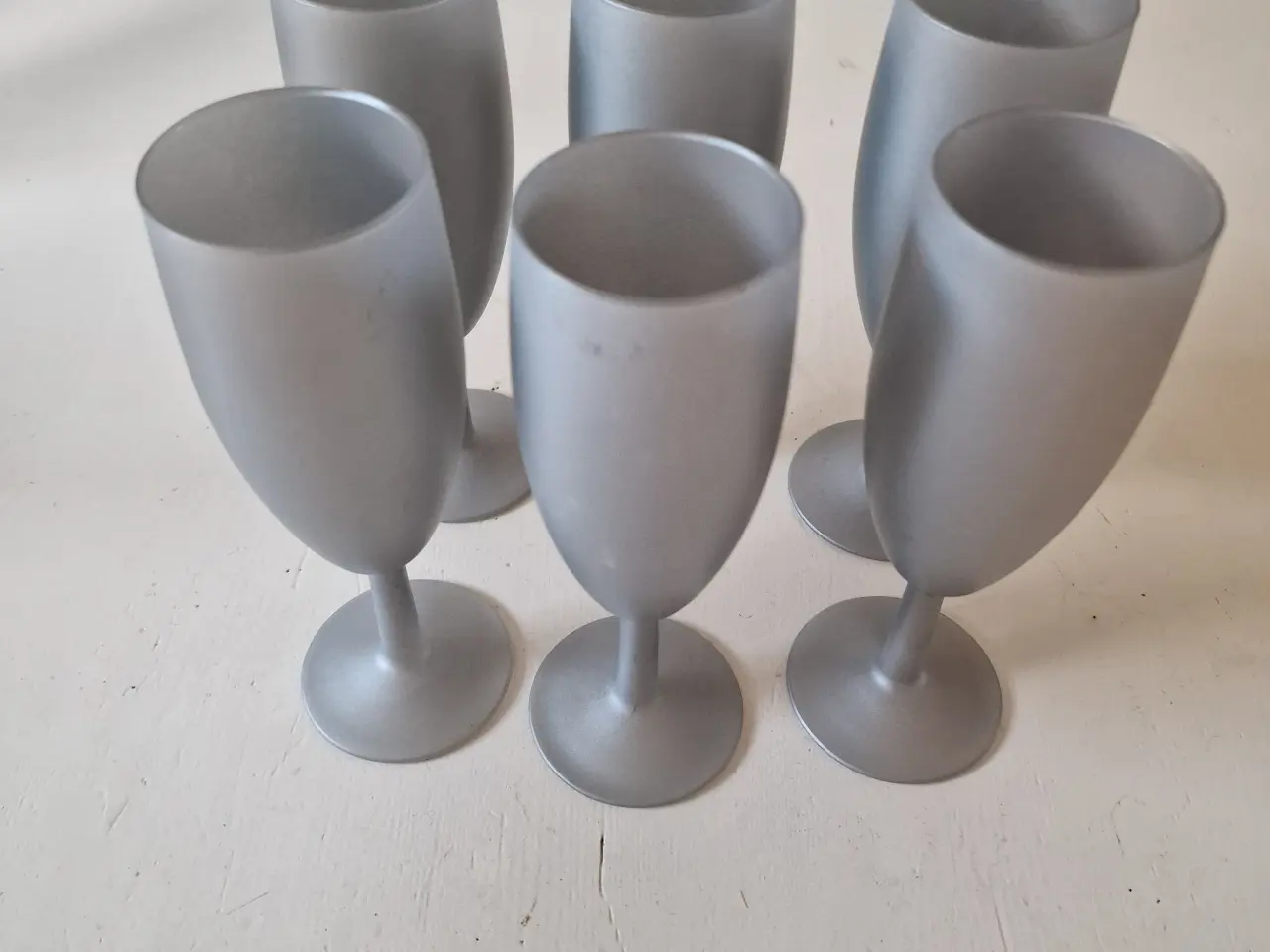 Billede 2 - 6 champagneglas grå/sølv